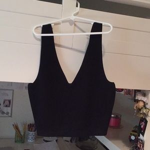 Black Textured Tank Top